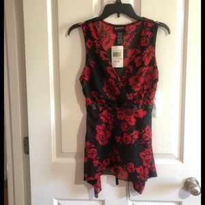 NWT Hot Tempered red & black sparkle blouse XL